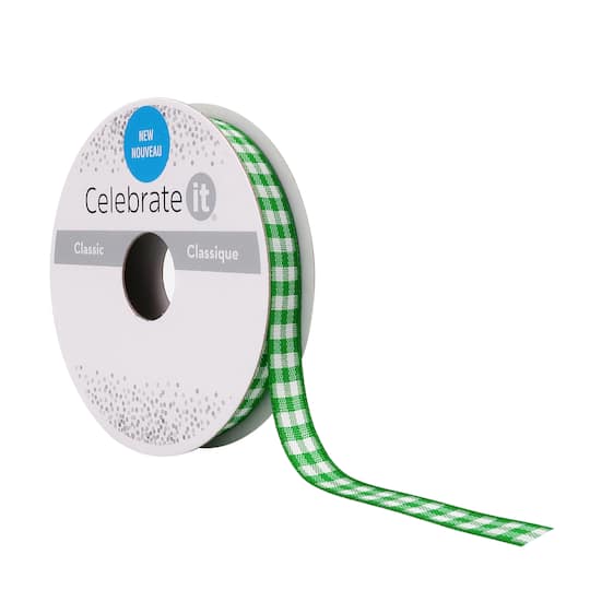 3/8'' x 7yd. Gingham Ribbon by Celebrate It